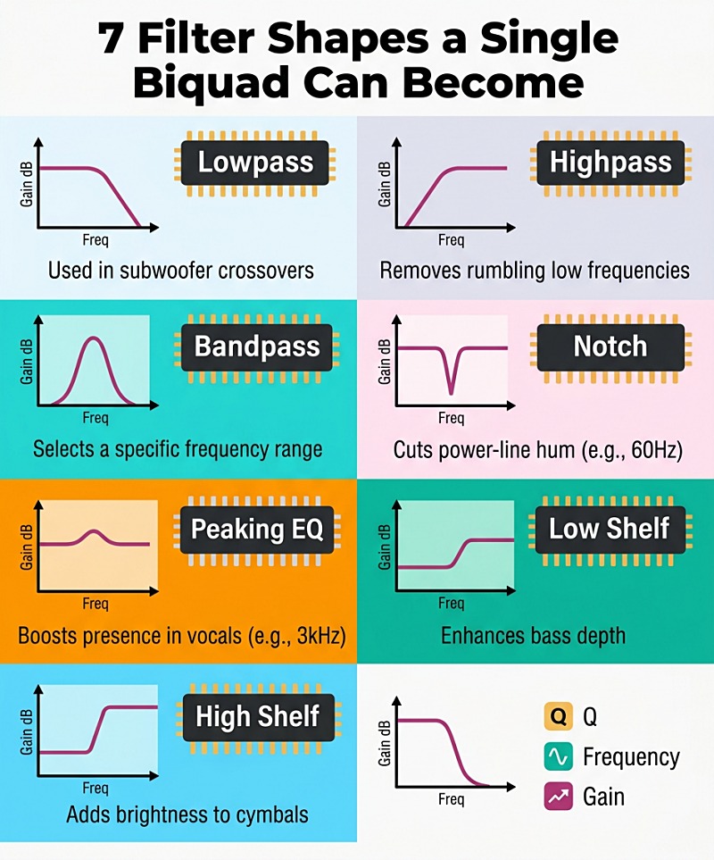 7 Filter Shapes a Single Biquad Can Become