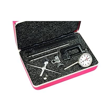 Starrett 196B1 Universal Dial Test Indicator Set with Back Plunger - White Face, 0-100 Reading, .200