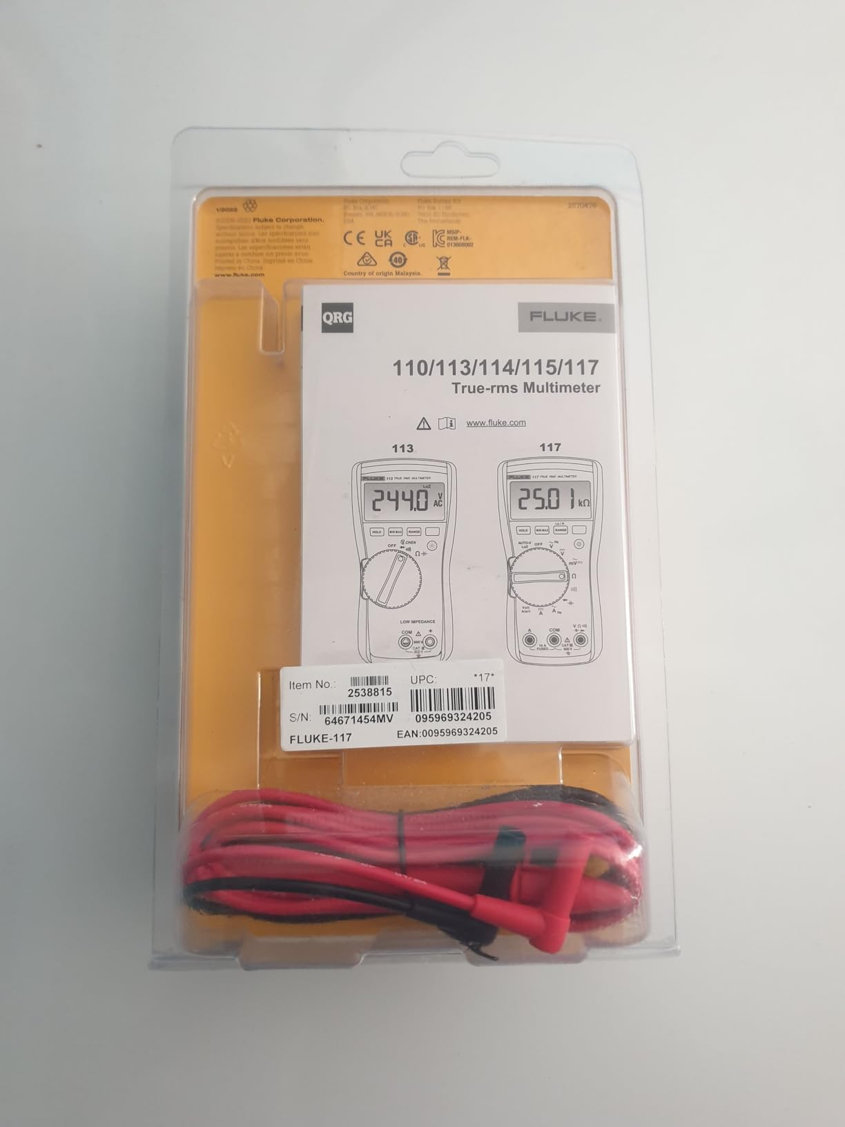 Fluke 117 Digital Multimeter, Non-Contact AC Voltage Detection, True RMS customer photo 2
