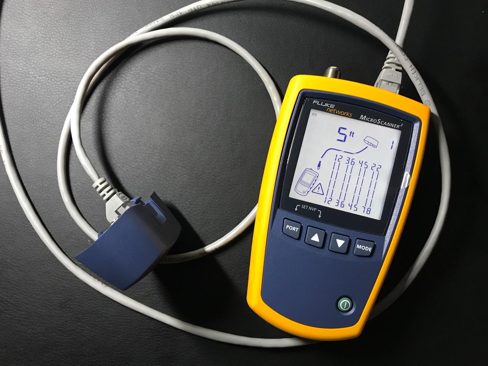 Fluke Networks MS2-100 MicroScanner2 Copper Cable Verifier with Built-In IntelliTone Toning, Troubleshoots RJ11, RJ45, Coax, Tests 10/100/1000Base-T, and Voip, yellow customer photo 1