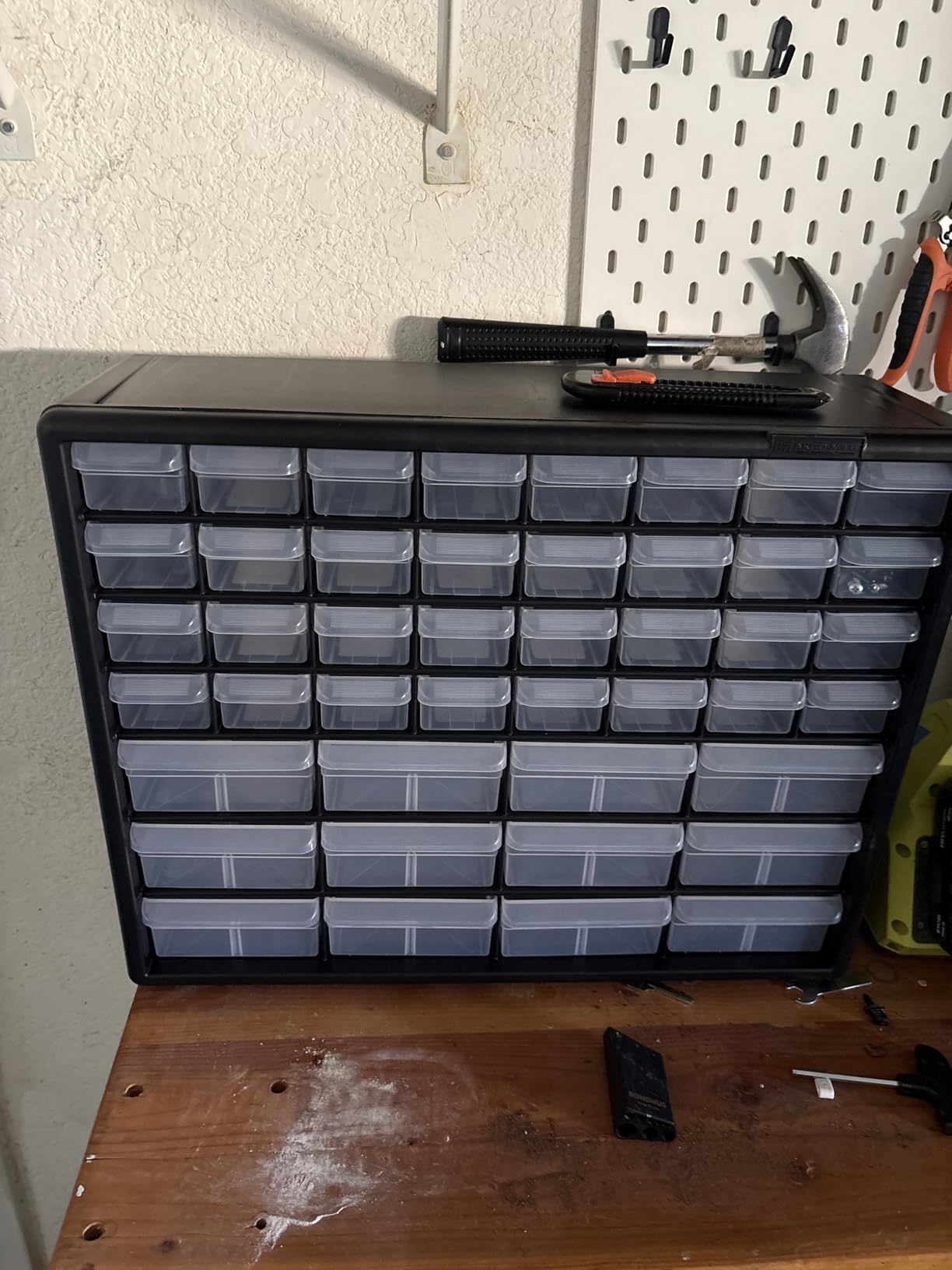 Akro-Mils 44-Drawer Plastic Drawer Storage Cabinet for Garage Organization, Bead Organizer, Building Bricks Storage, Teacher Toolbox, Makeup Organizer, 20