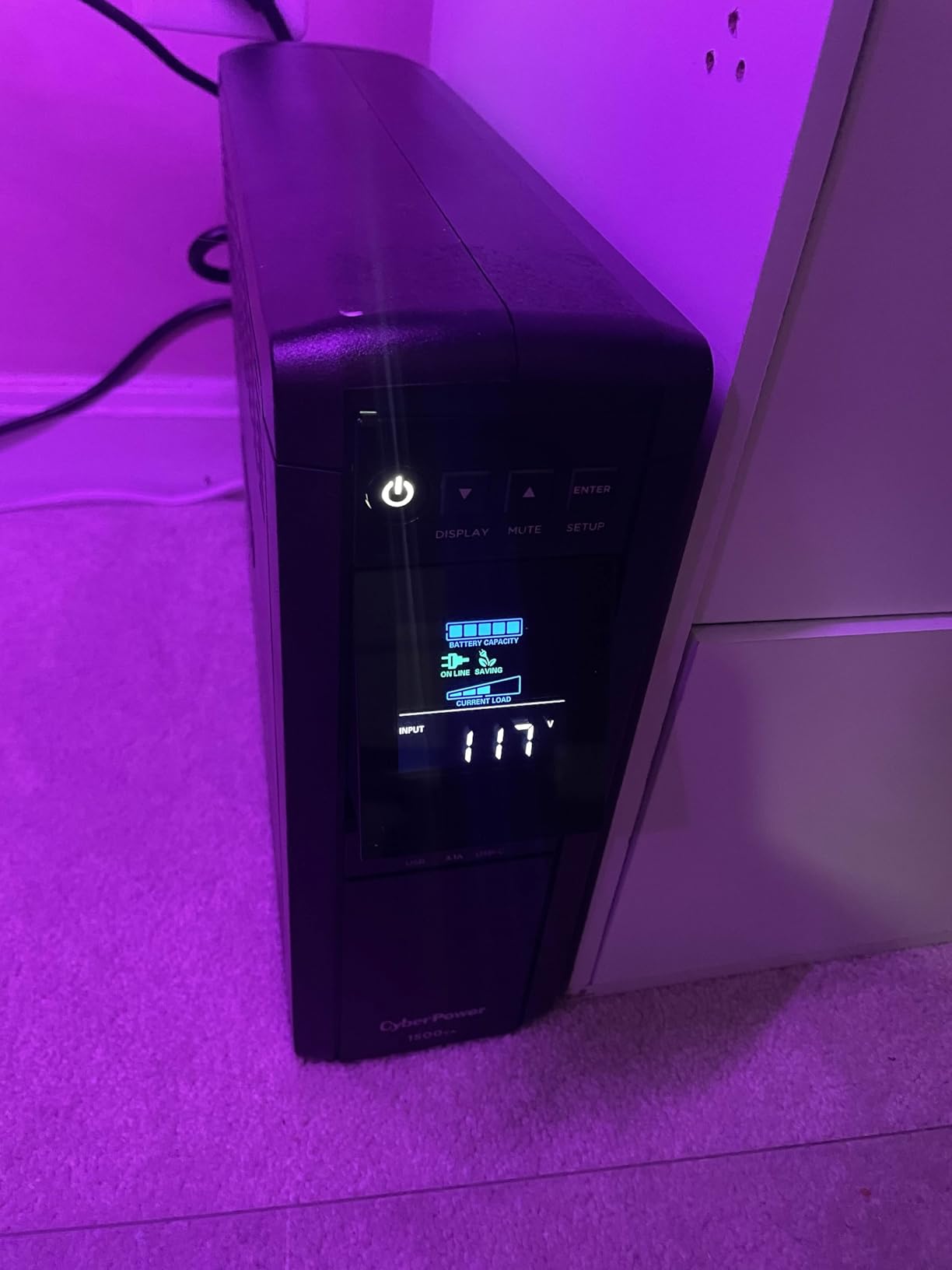CyberPower CP1500PFCLCD PFC Sinewave UPS Battery Backup, 1500VA/1000W, 12 Outlets customer photo 1