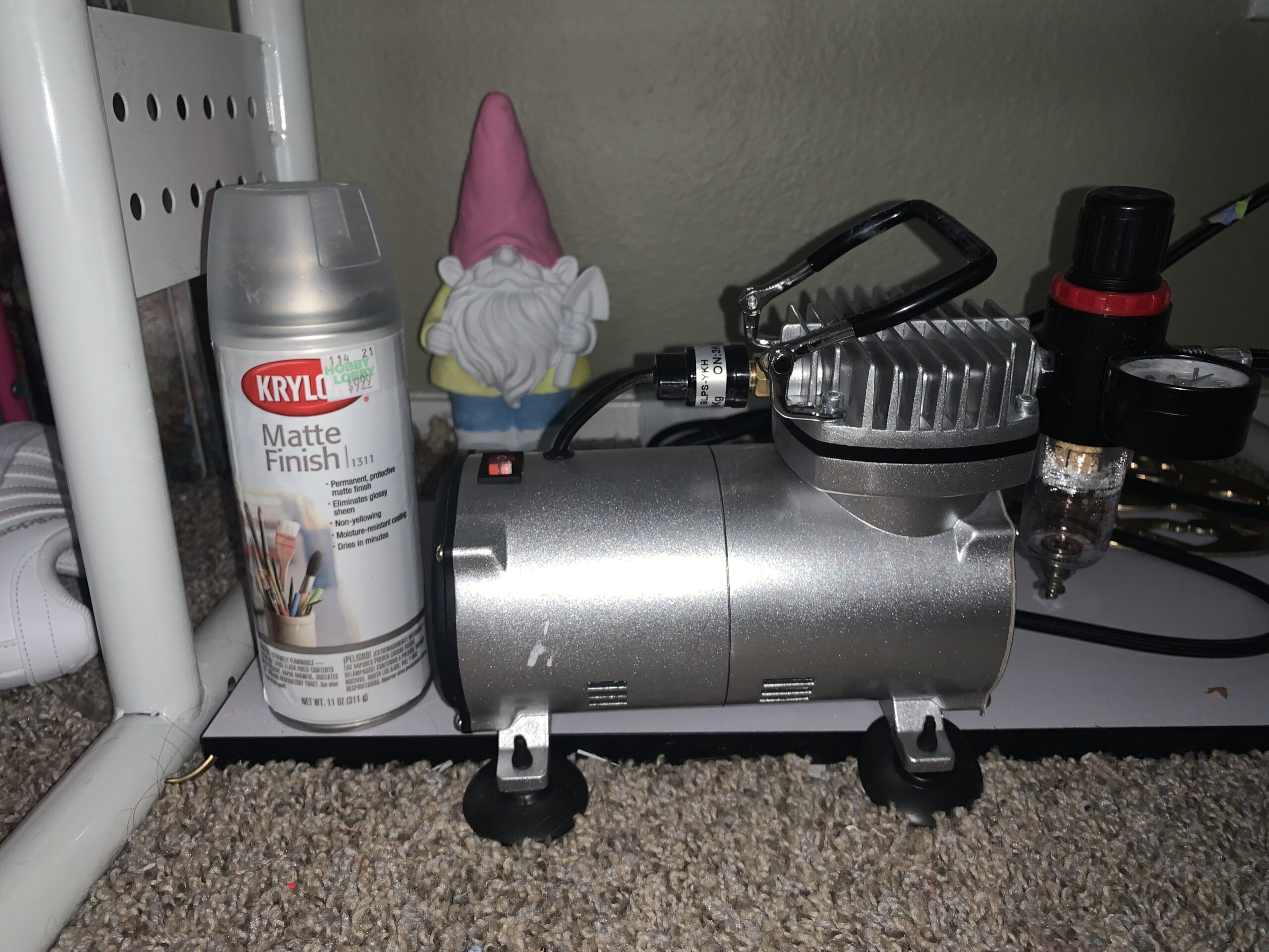 PointZero 1/5 HP Airbrush Compressor with Regulator, Gauge and Water Trap - Quiet Portable Air Pump Silver customer photo 2