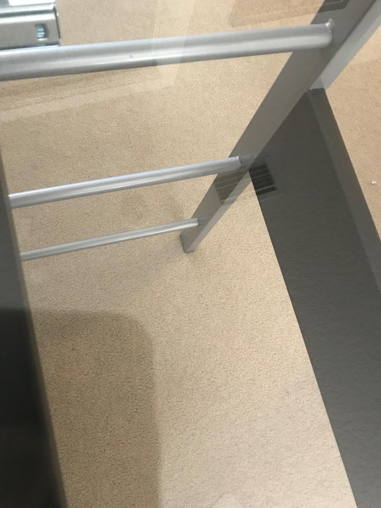 King's Brand Metal and Glass Top Home Office Computer Desk/Table, Silver Finish customer photo 2