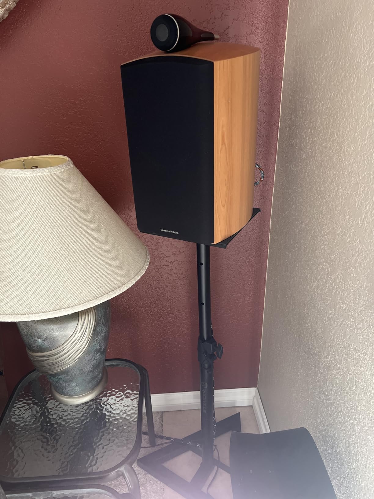 Rockville RVSM1 Pair of Near-Field Studio Monitor Stands, Adjustable Height 33-45in, Heavy-Duty Steel, EVA Foam Padding, Vibration Reduction, for Home Studio Musicians and Audio Engineers customer photo 1