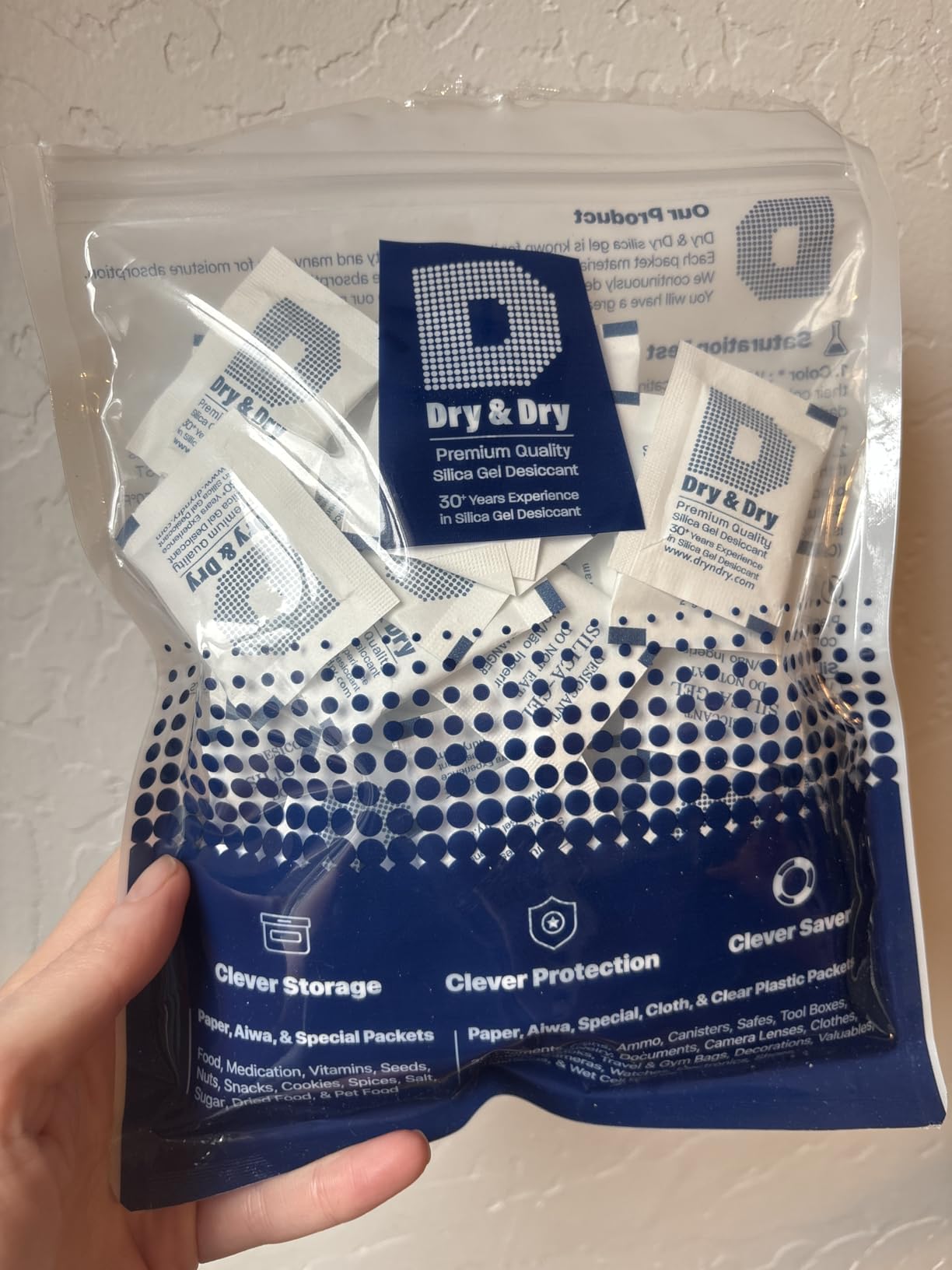 Dry & Dry 5 Gram [50 Packets] Silica Gel Packets Silica Gel Desiccants, Silica Gel Packs - Rechargeable Moisture Absorbers for Food Storage, Electronics, 3D Filament & Safes customer photo 1