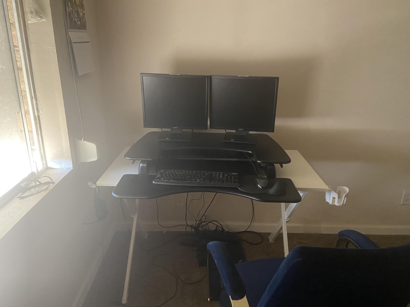 Vari VariDesk Pro Plus 36 - Adjustable Desk Converter with 11 Height Settings - Laptop Sit Stand Desk Riser for Home Office, Table Tops, Workspace - Fully Assembled with Spring Loaded Lift - Black customer photo 2