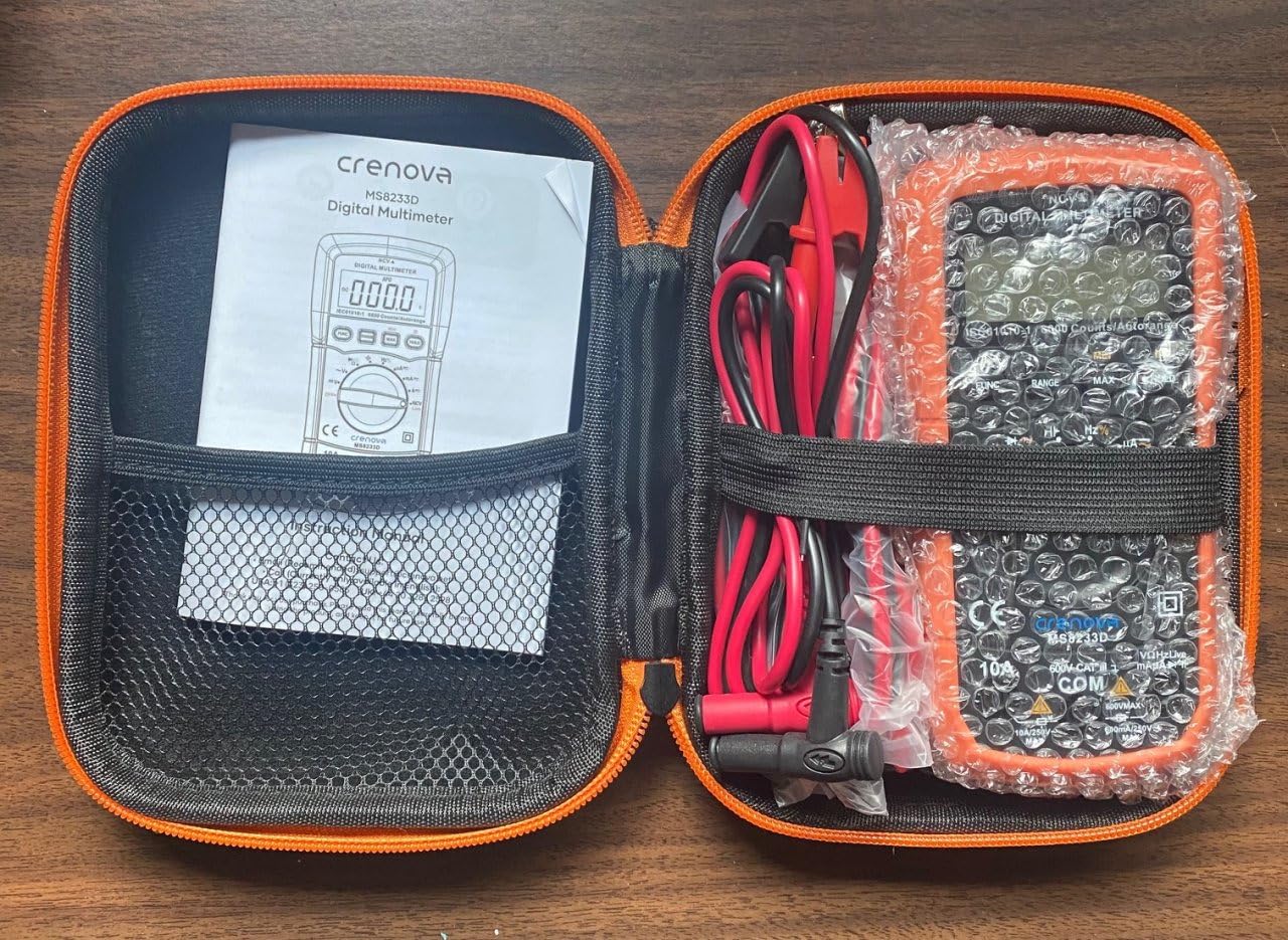 Crenova MS8233D Multimeter 6000 Counts Digital Multimeter DC AC Volt Meter Ohm Volt Amp Tester Measures Voltage Current Resistance Capacitance Continuity Diode Duty-Cycle Frequency NCV Live Wire Test customer photo 1