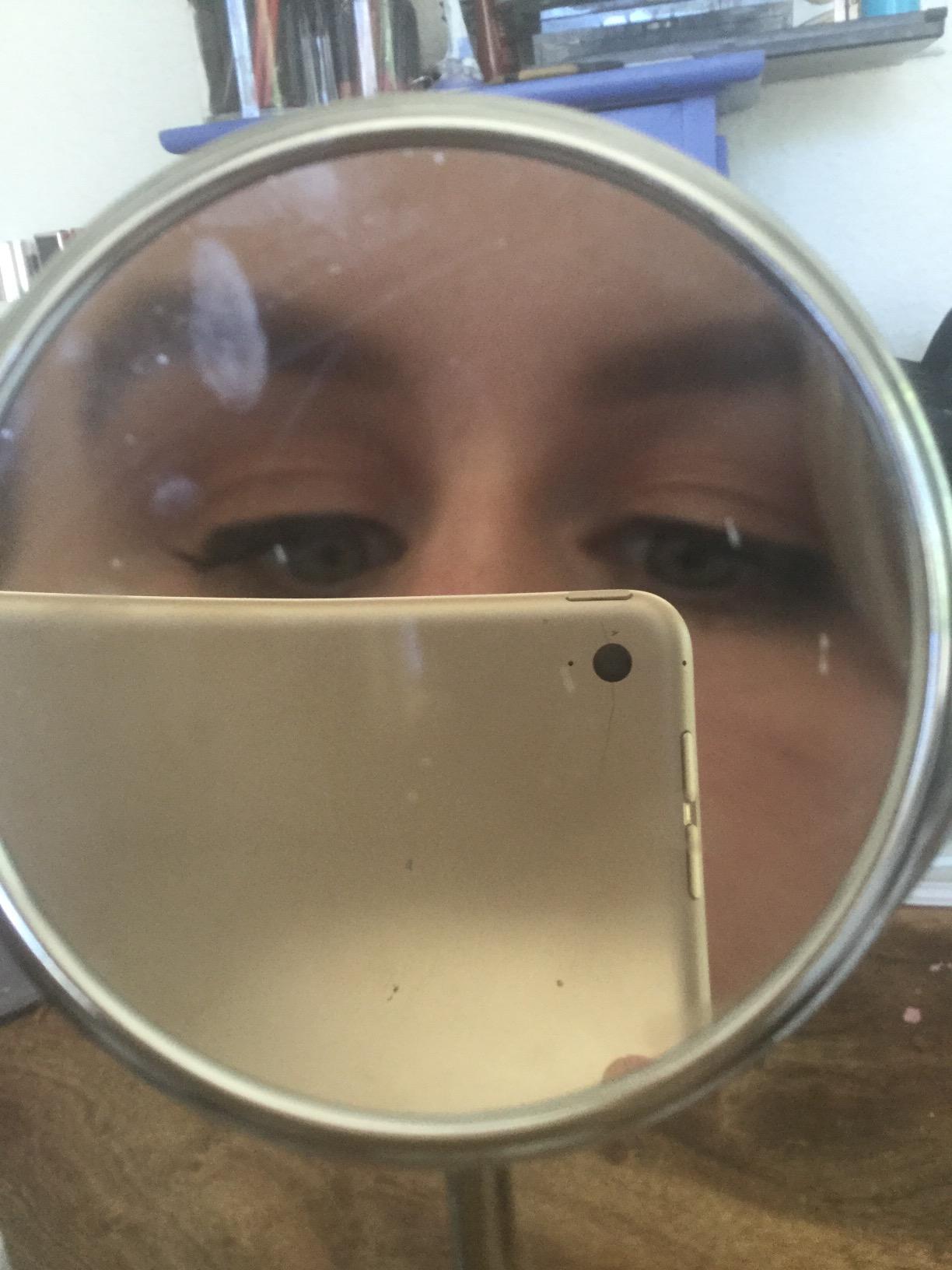 10X Magnifying Makeup Mirror on Round Stand for Tabletop, Bedroom Vanity Desk and Bathroom Counter - Free Standing Double Sided 10X/1X Magnification Mirror - 7