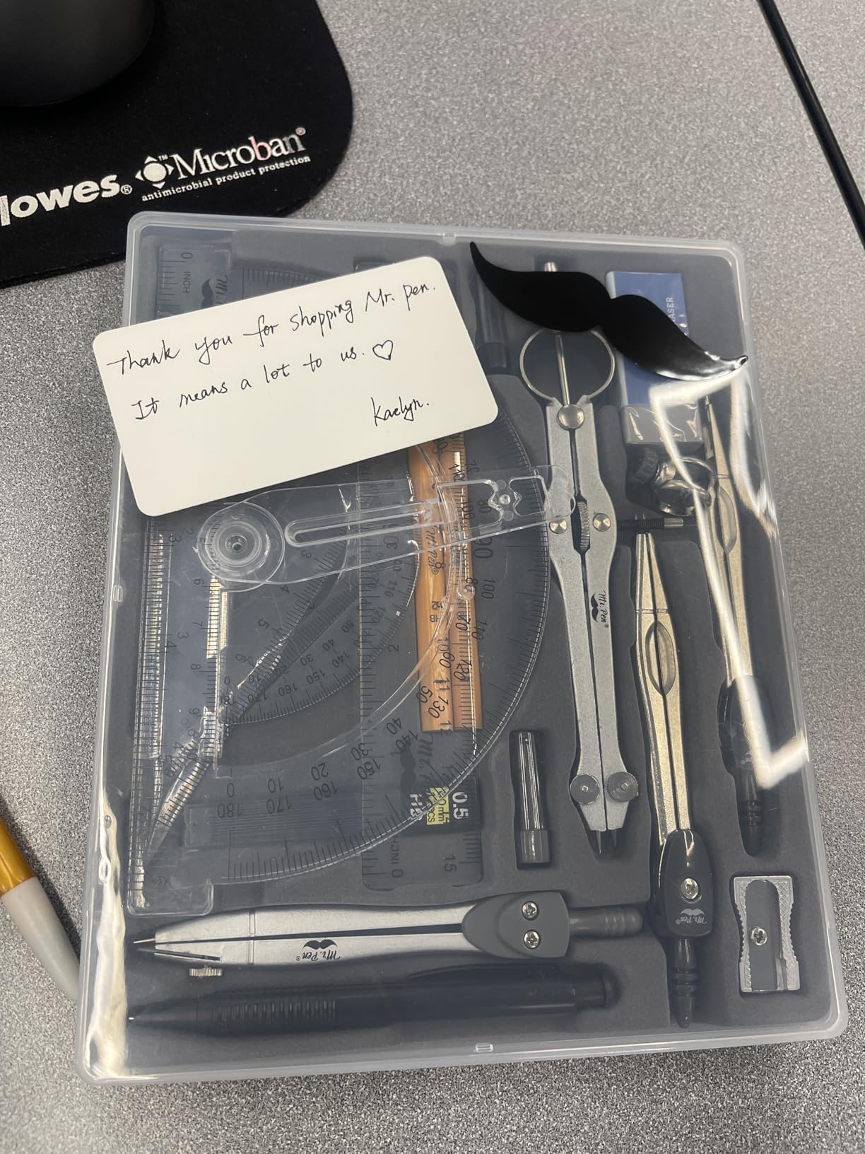 Mr. Pen Geometry Set with 6 Inch Swing Arm Protractor, Divider, Set Squares, Ruler, Compasses and Protractor, 15 Piece Set customer photo 1