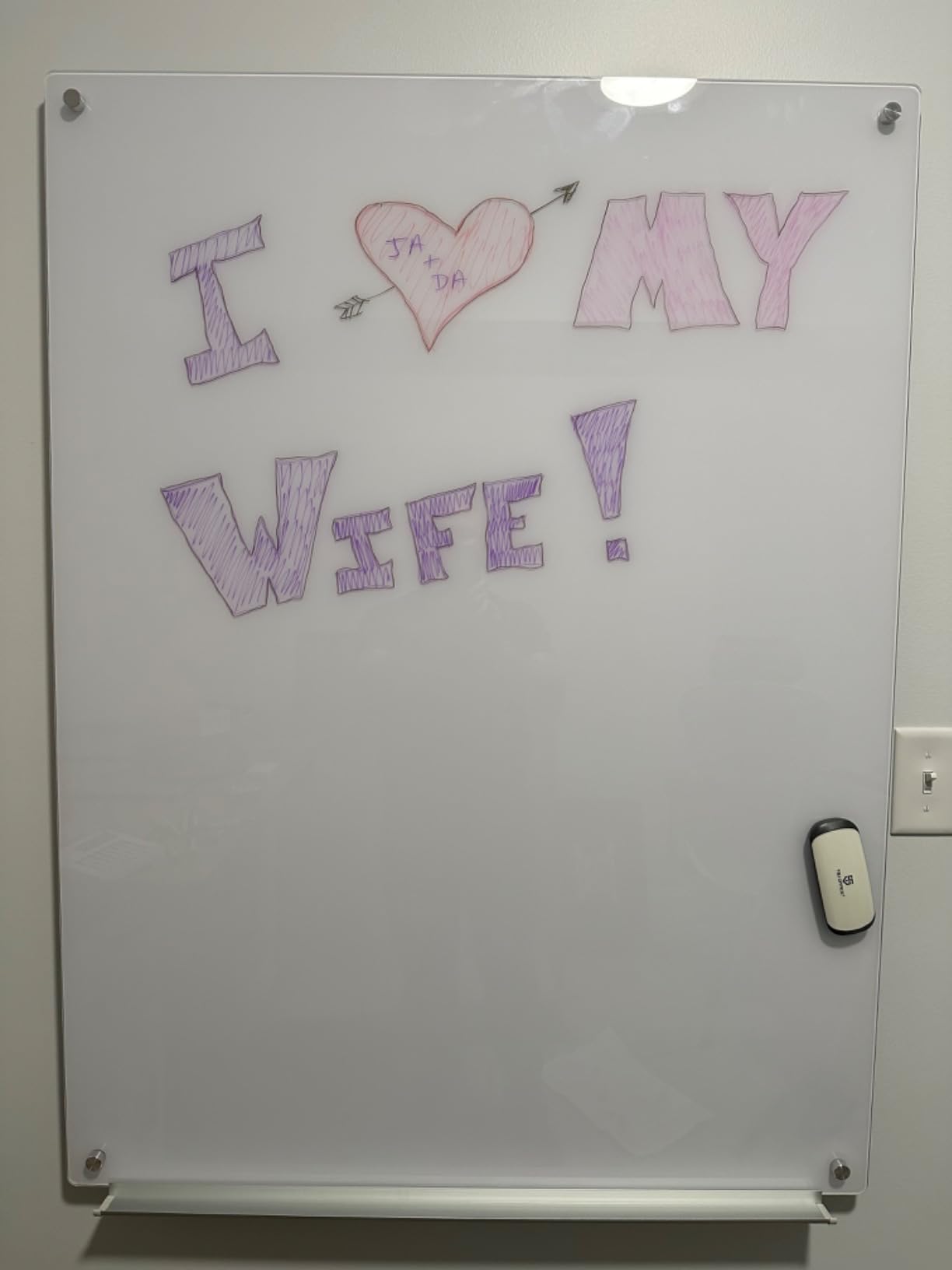 Quartet Glass Whiteboard, Non-Magnetic Dry Erase White Board, 36