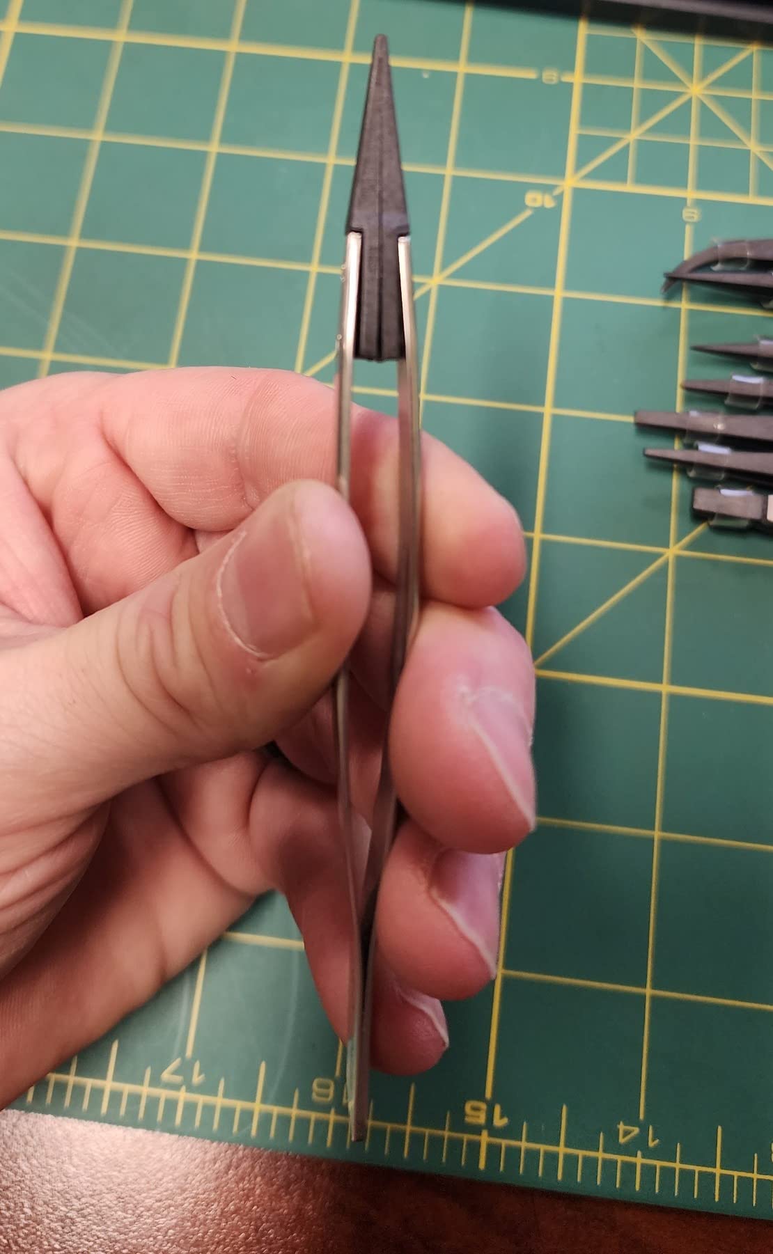 Precision Tweezer Set - FEITA Antistatic Replaceable Fiber Tip Stainless Steel ESD Tweezers for Electronics, Jewelry-Making, Laboratory, Hobby (8 Pcs) customer photo 1