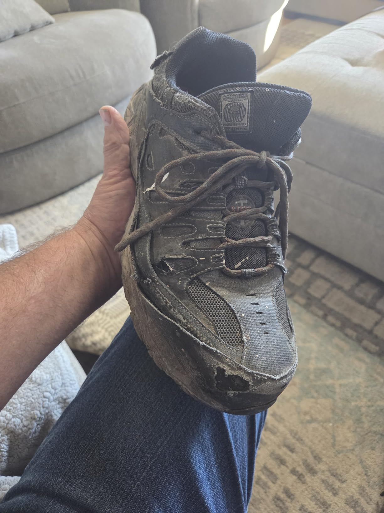 Skechers Men's Cankton Steel Toe Construction Shoe - Electrical Hazard Rated, Memory Foam customer photo 2