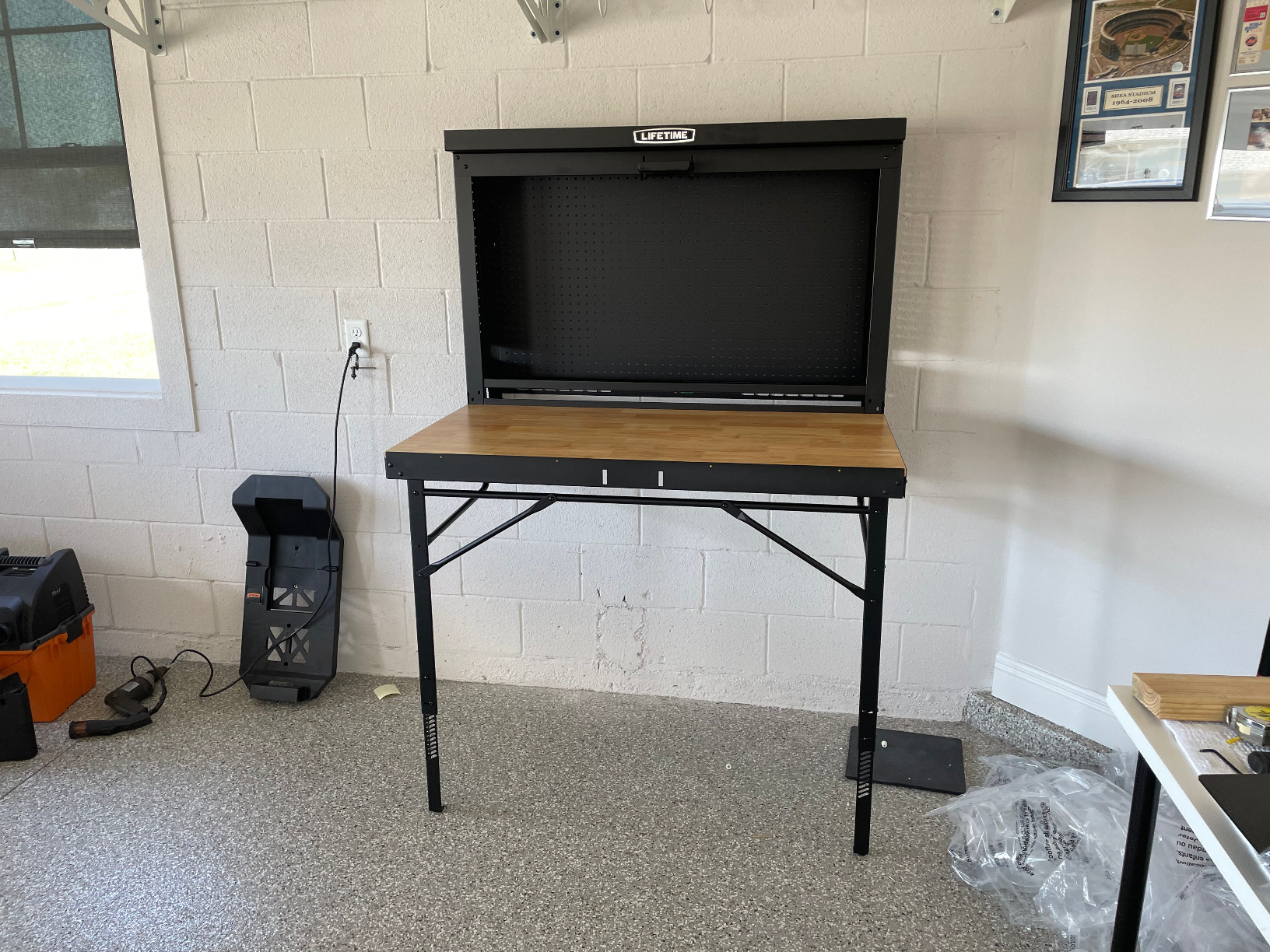 LIFETIME Products Wall Mounted Work Table, 4', Wood Varnish (80421) customer photo 2