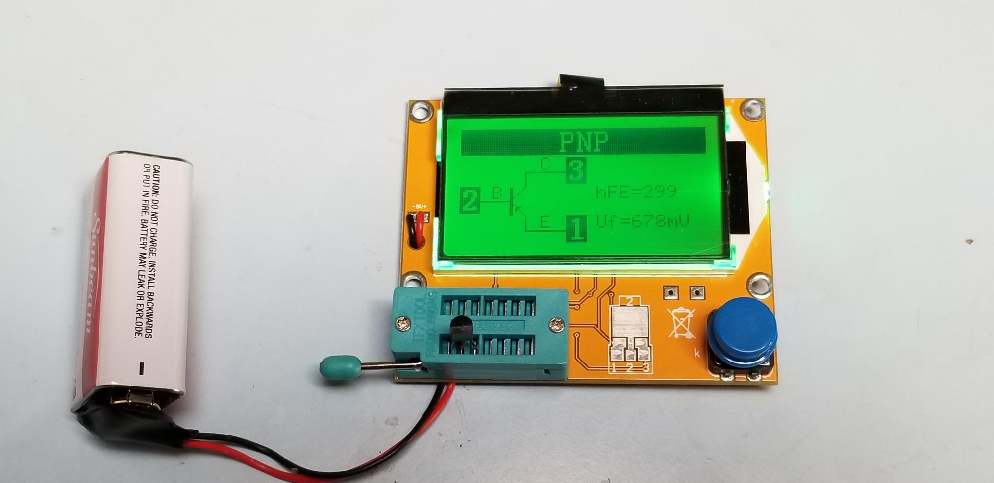 HiLetgo LCR-T4 Multifunctional Resistor Capacitor Diode SCR Inductor Triode MOSFET Tube Meter Tester Component Tester kit 9V with 128 * 64 Green Backlight LCD Display customer photo 1