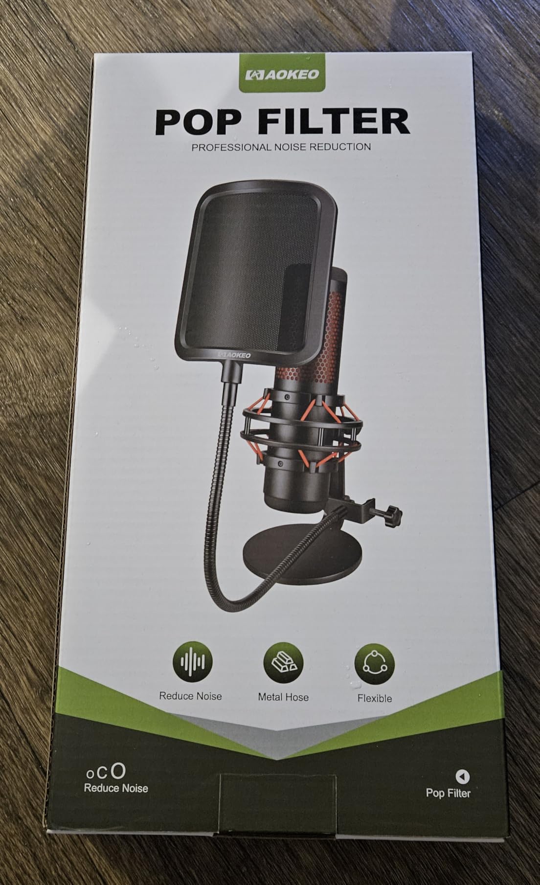 Aokeo Professional Microphone Pop Filter Mask Shield For Blue Yeti and Any Other Microphone, Mic Dual Layered Wind Pop Screen With Flexible 360° Gooseneck Clip Stabilizing Arm customer photo 2