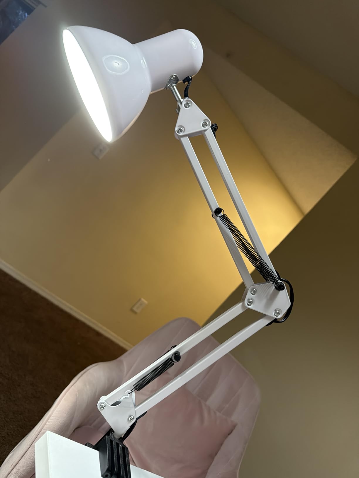TORCHSTAR Metal Desk Lamp with Clamp, Swing Arm, Architect Adjustable Gooseneck Table Lamp, Clip Desk Lights for Home Office, Work, Study, Reading, E26 Base, Multi-Joint, Black customer photo 2