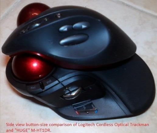ELECOM HUGE Trackball, 2.4GHz Wireless USB, Index Finger Control, Customizable 8-Button, Large Soft Palm Rest, 52mm Ball, Windows PC Mac (M-HT1DRBK) customer photo 1