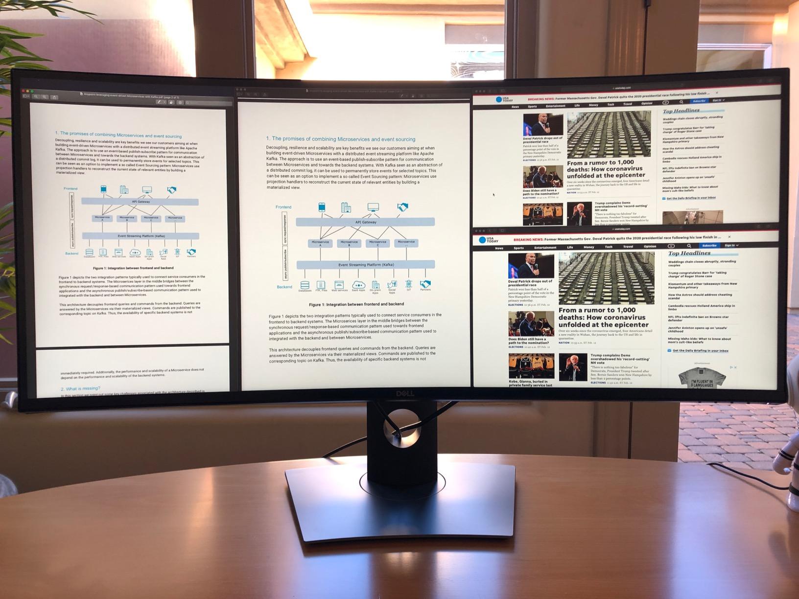 Dell U-Series 38 inch 4K UHD 1600p Ultra Wide Screen LED-Lit Monitor (U3818DW), Black customer photo 1