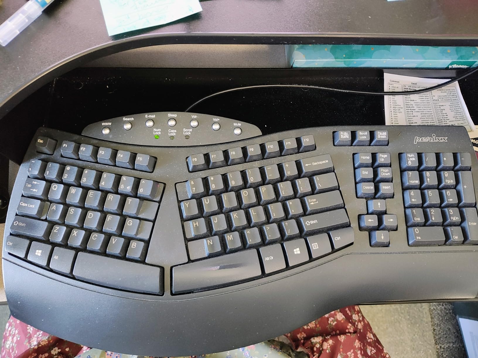 Perixx PERIBOARD-512B Wired Ergonomic Keyboard - Split Keyboard, Wrist Rest, Natural Typing - Wired USB Connectivity - US English - Black customer photo 2