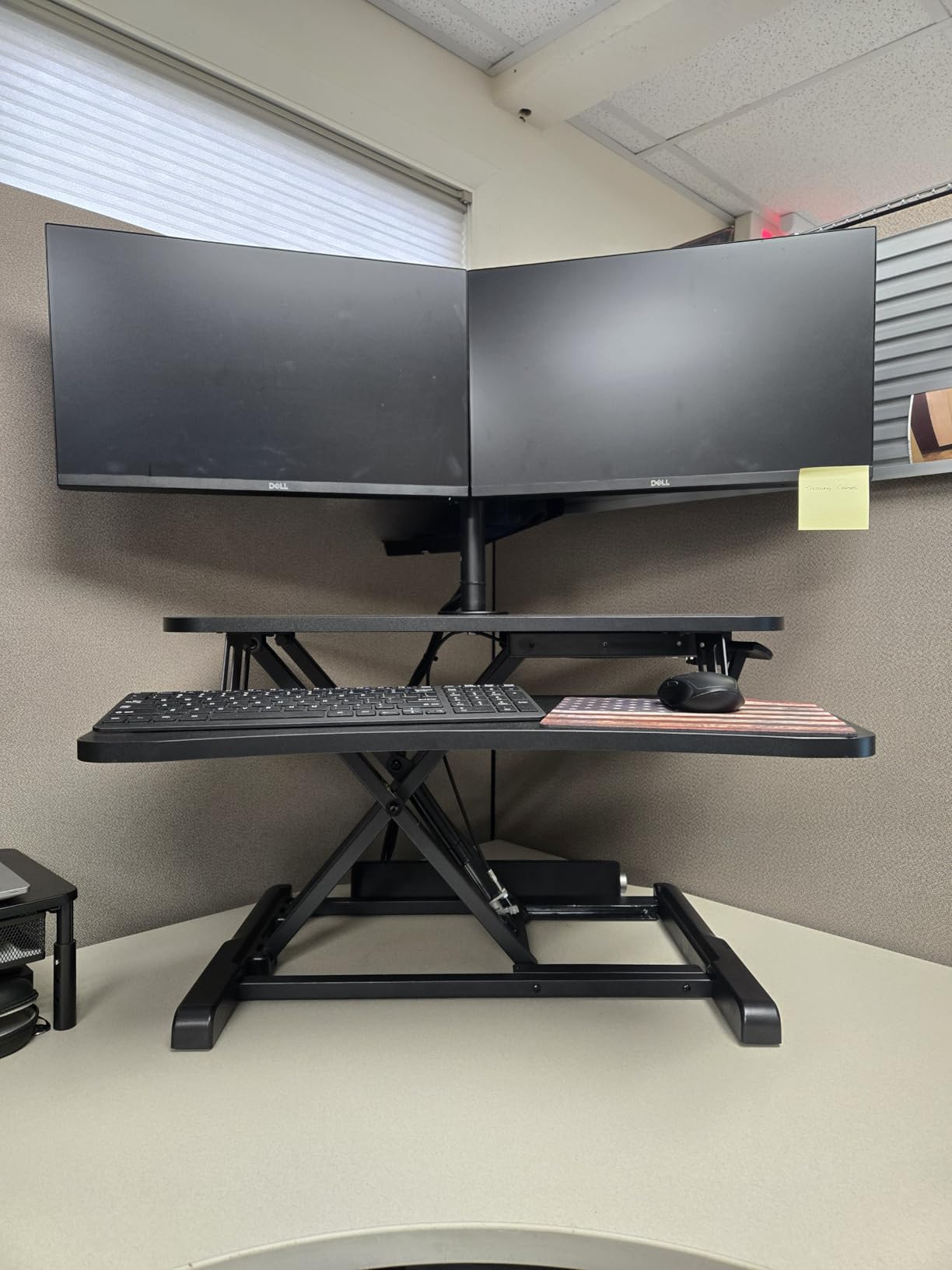 VIVO 32 inch Desk Converter, K Series, Height Adjustable Sit to Stand Riser, Dual Monitor and Laptop Workstation with Wide Keyboard Tray, Black, DESK-V000K customer photo 1