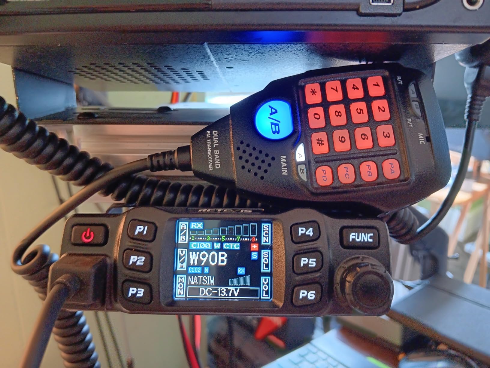 Retevis RT95 Mobile Ham Radio, Dual Band Mobile Radio, Chirp, Dual Speaker, Rotatable LCD Display, 2m 70cm Ham Radio Base Station, Mobile Transceiver with Cable customer photo 2