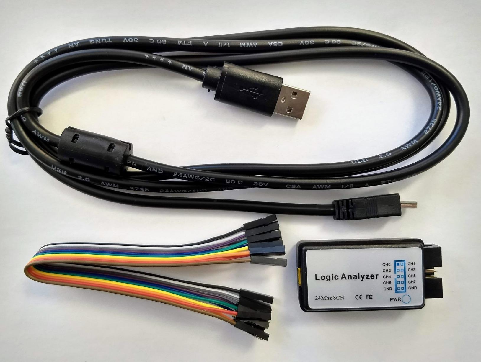 HiLetgo USB Logic Analyzer Device with EMI Ferrite Ring USB Cable 24MHz 8CH 24MHz 8 Channel UART IIC SPI Debug customer photo 1