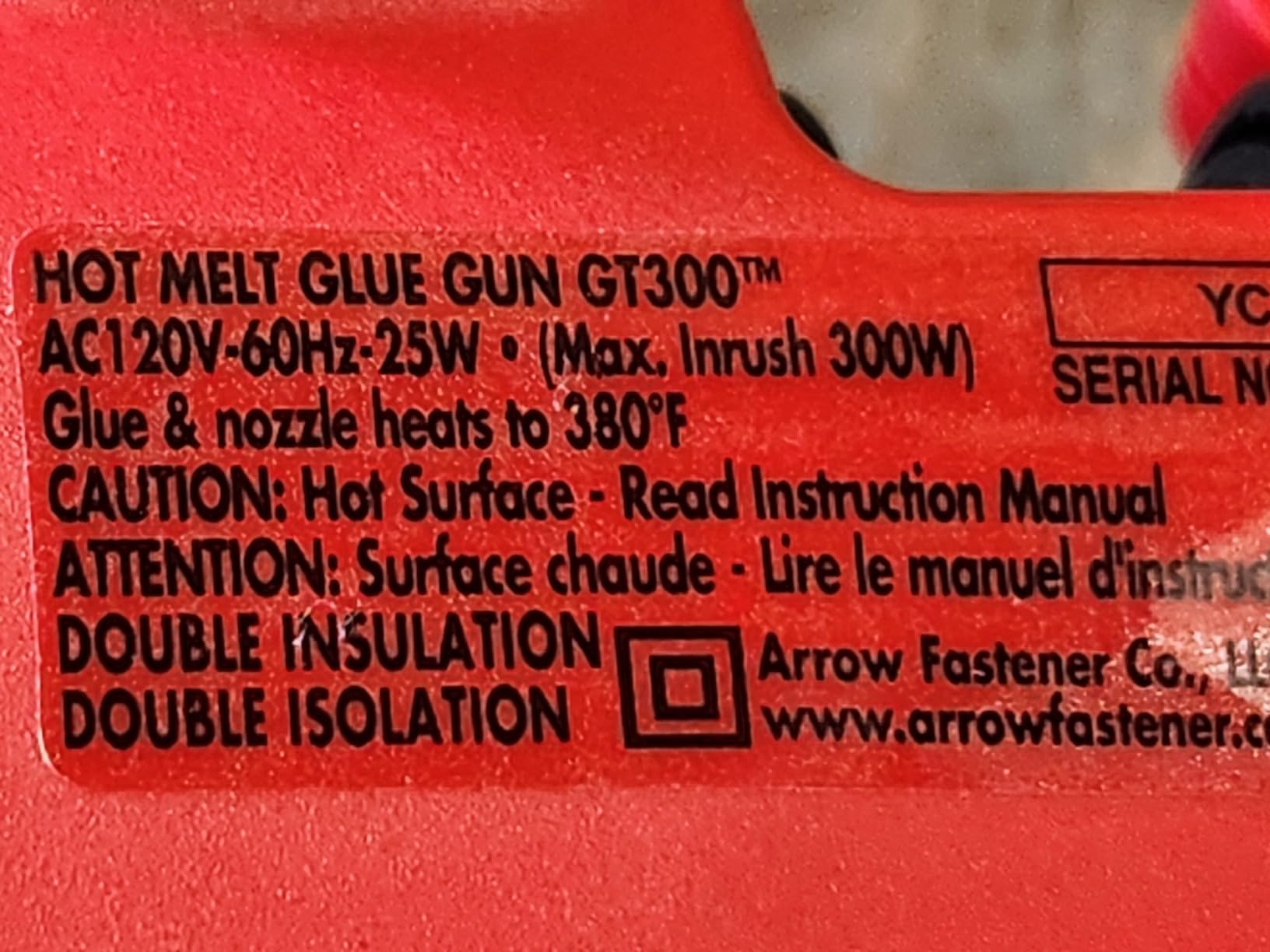 Arrow Fastener 300-Watt Heavy Duty Professional Electric Hot Melt Glue Gun for Crafts, Construction, and Wood, Clear customer photo 2