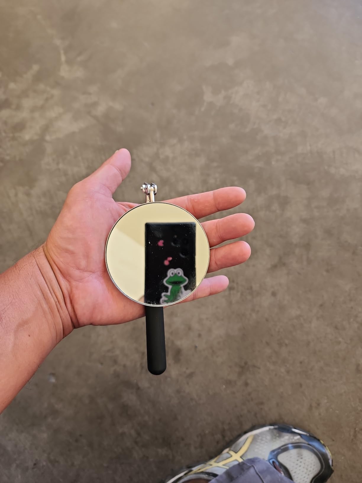 Telescopic Inspection Mirror, Circular Inspection Mirror, Telescopic Inspection Mirror, Flexible Inspection Mirror 360 Rotation, with Buckle Large Round Welding Mirror (Inspection Mirror-01) customer photo 1
