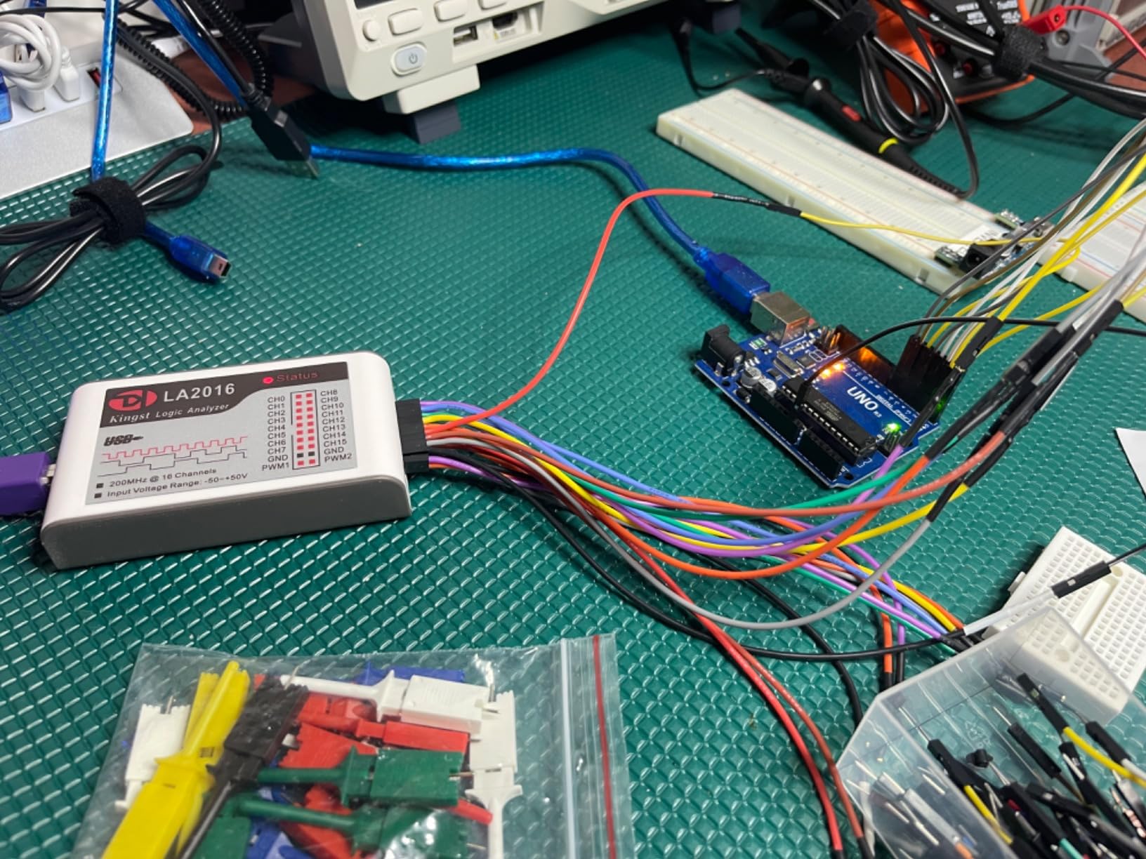 USB Logic Analyzer LA2016 16 Channel 200MHz 1G Memory with English PC Software Portable High Speed Supports I2C SPI CAN UART for Windows MacOS Linux customer photo 1