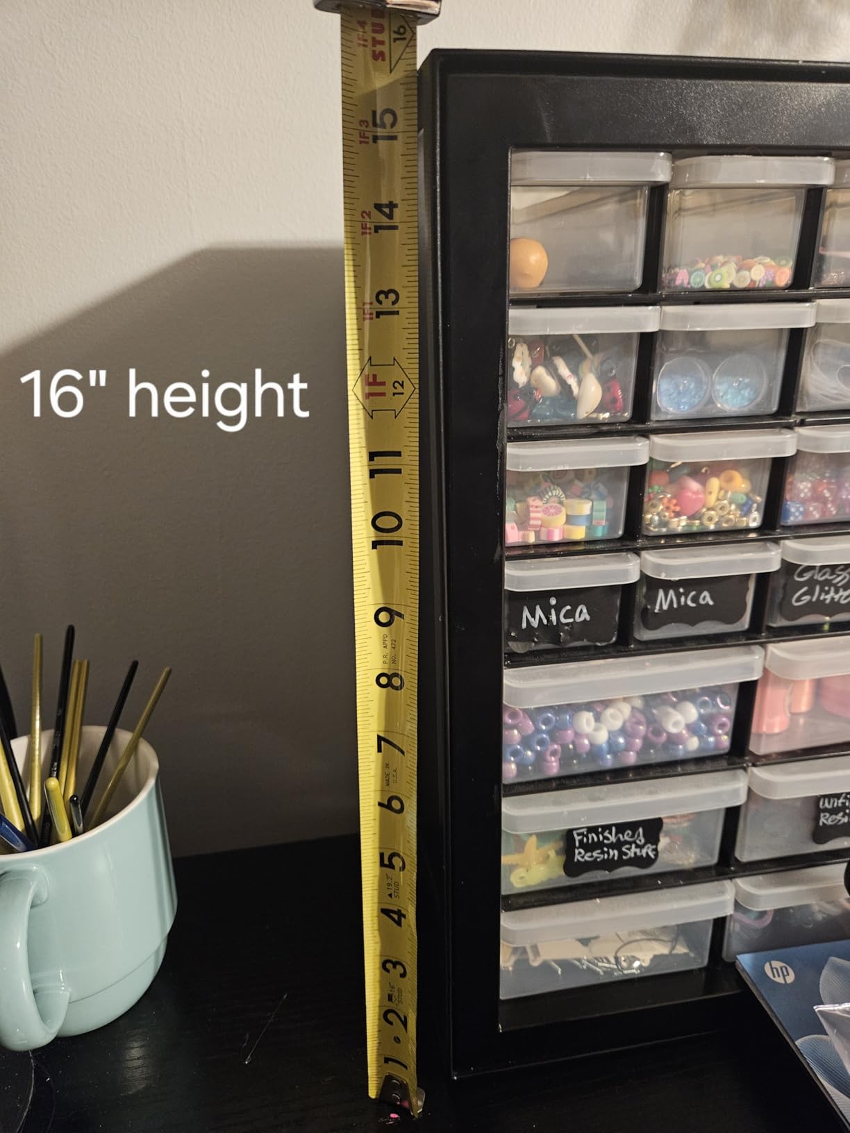 IRIS USA Small Parts Storage, Made in USA, Cabinet, 44-Drawer Organizer for Screws, Nuts, Bolts, Electronics, Hardware, Beads, Crafts, Building Bricks, Stackable Garage Storage - Black customer photo 2