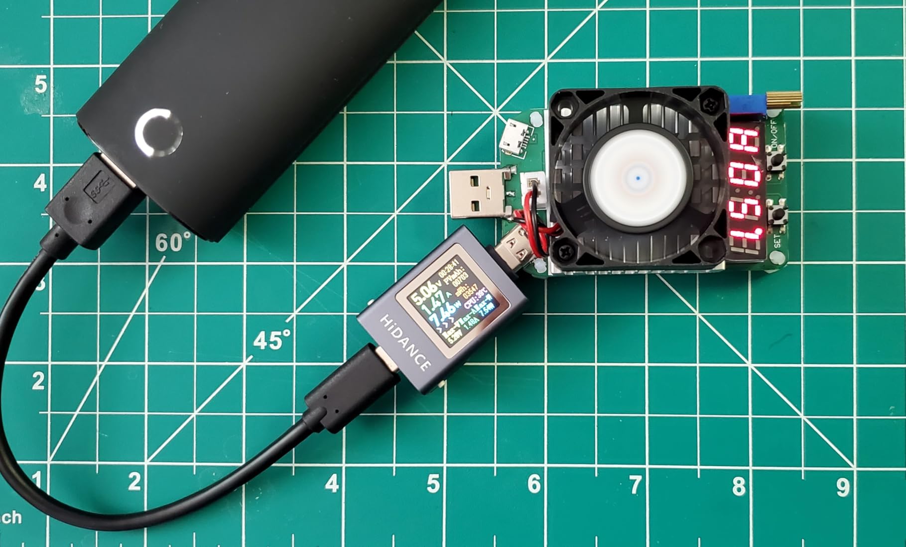 DROK USB Load Tester, Electronic Load Test Resistor Module 25W LD25 USB and Type C Interface Discharge Adjustable Constant Current 0.25A-4A Intelligent Temperature Control with Cooling Fan customer photo 2