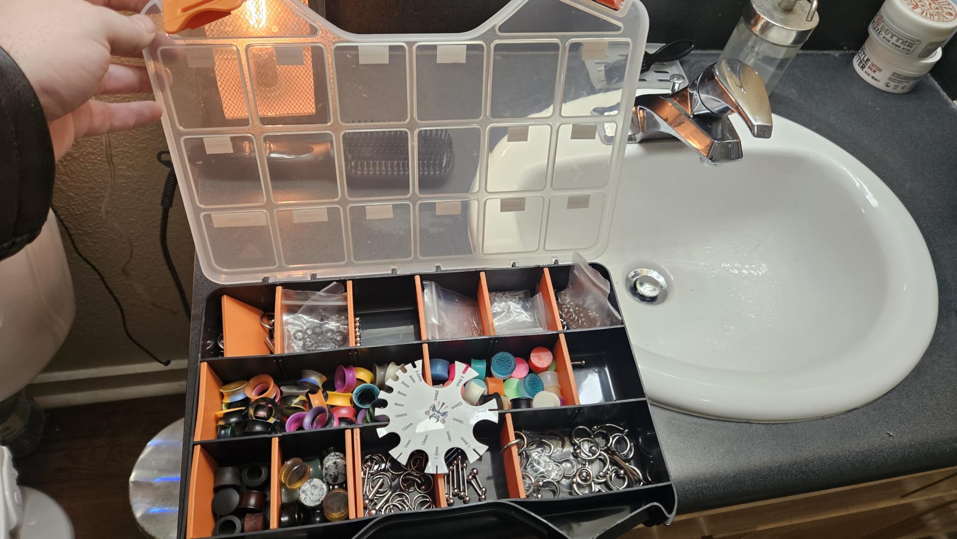 Massca Hardware Organizer box with dividers - 18 Compartments Small Parts Organizer with Accessible Hinged Lid - Durable Plastic Screw Organizer Store Nuts, Bolts, Screws, Nails, & Small Hardware customer photo 2