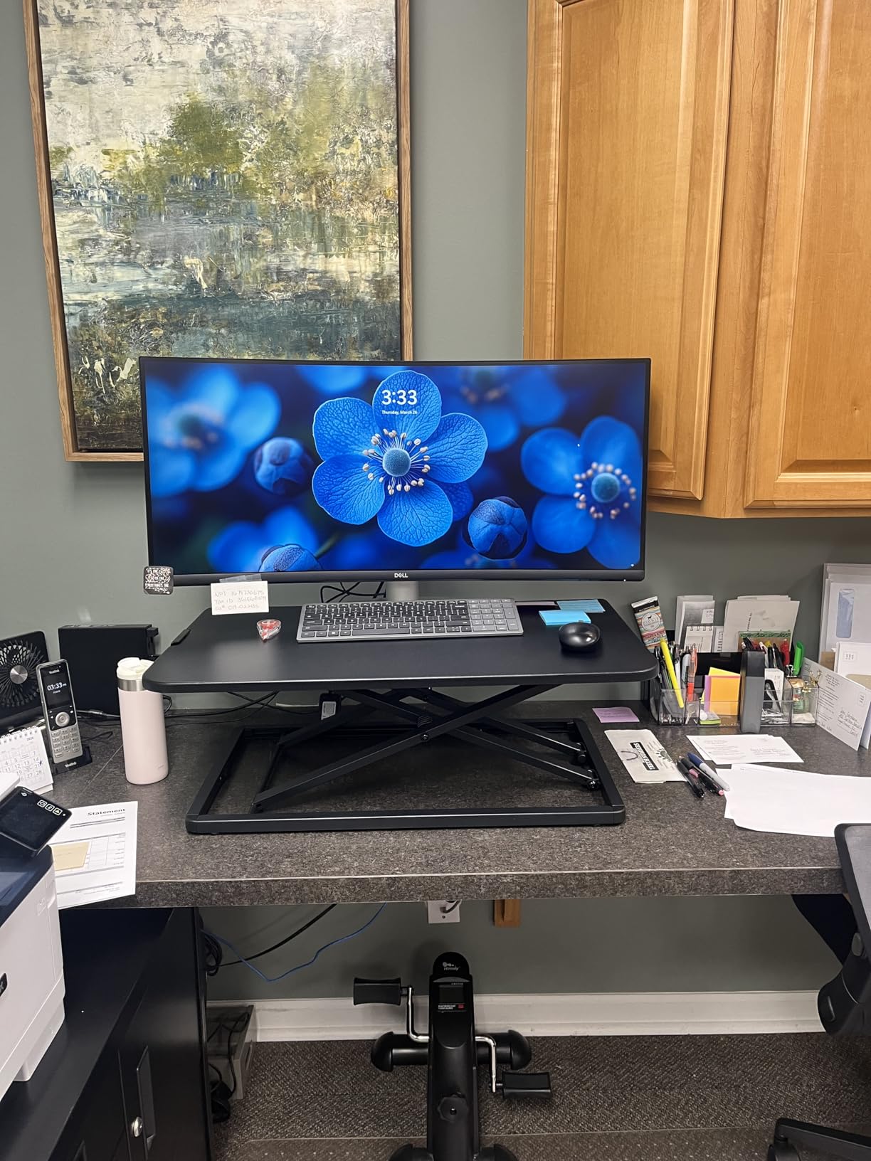 VIVO Economy Single Top Height Adjustable 29 inch Standing Desk Converter, Sit Stand Tabletop Monitor and Laptop Riser Platform Workstation, DESK-V000U customer photo 2