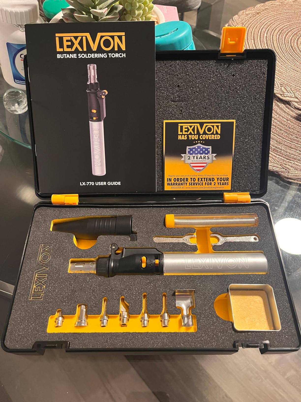 LEXIVON Butane Soldering Iron Multi-Purpose Kit | Cordless Self-Igniting Adjustable Flame 7-Tip Set | Pro Grade 125-Watt Equivalent (LX-770) customer photo 2