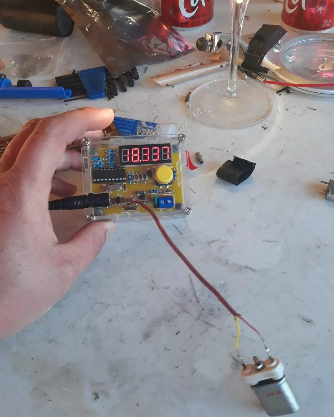 Jiayouy 1Hz-50MHz Crystal Oscillator Tester Frequency Counter Tester Measuring Meter Case Durable DIY Led Kit customer photo 2