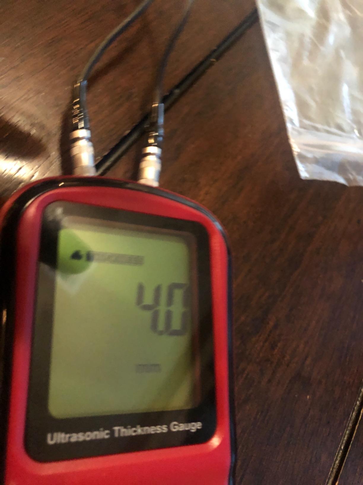 Digital Ultrasonic Thickness Large LCD Display Sound Speed Meter Auto Calibration 5MHz 1.2-300mm for Metal Steel Plate Plastic Ceramic (Without Battery) customer photo 1