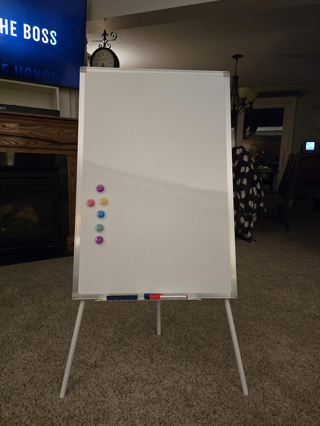 Easel Whiteboard - Magnetic Portable Dry Erase 36 x 24 Tripod Height Adjustable, 3' x 2' Flipchart Easel Stand White Board for Office or Teaching at Home & Classroom customer photo 2
