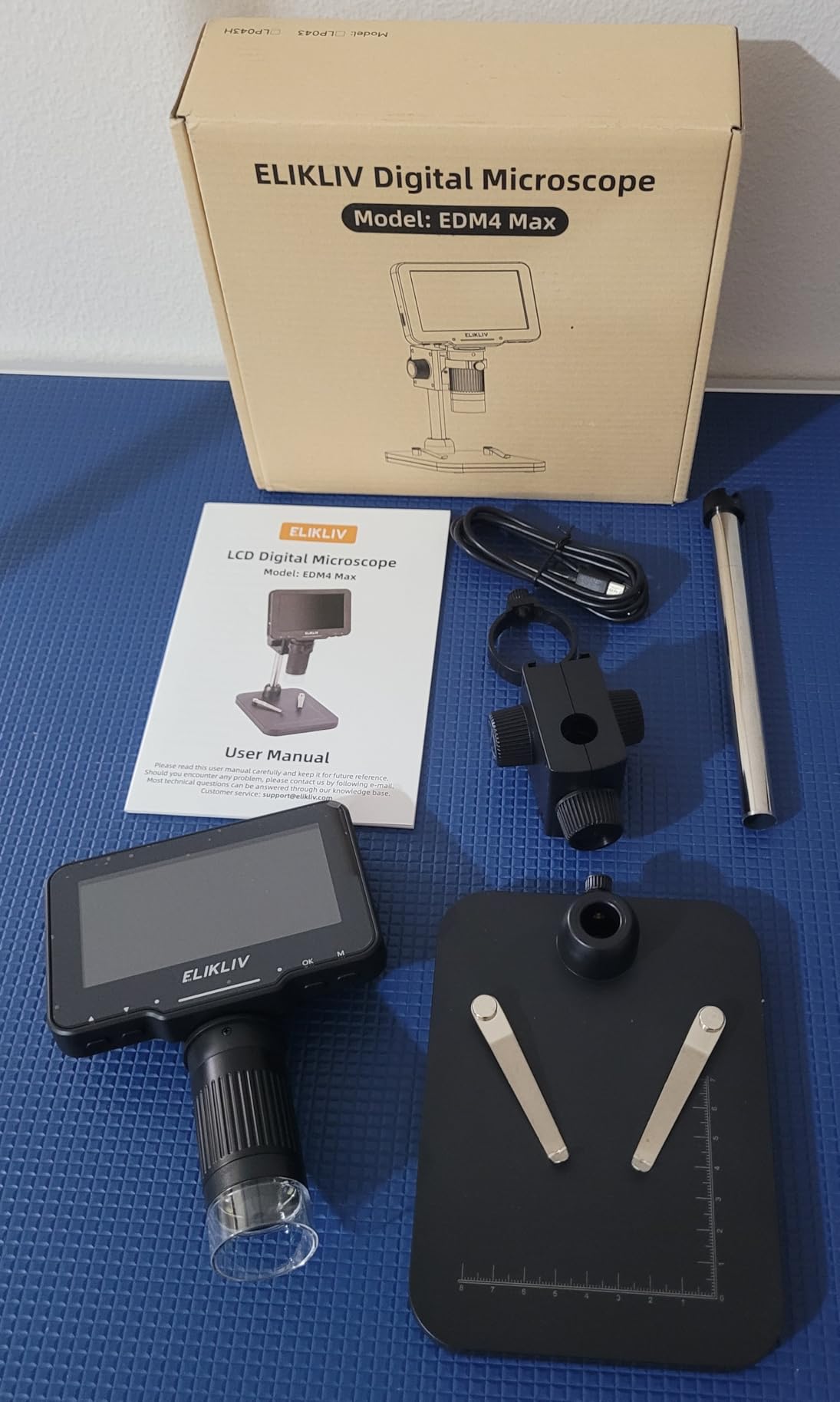 Elikliv Microscope, LCD Digital Coin Microscope 1000x, Coin Magnifier with 8 Adjustable LED Lights, PC View Compatible with Windows/MacBook, EDM4, 4.3-Inch customer photo 2