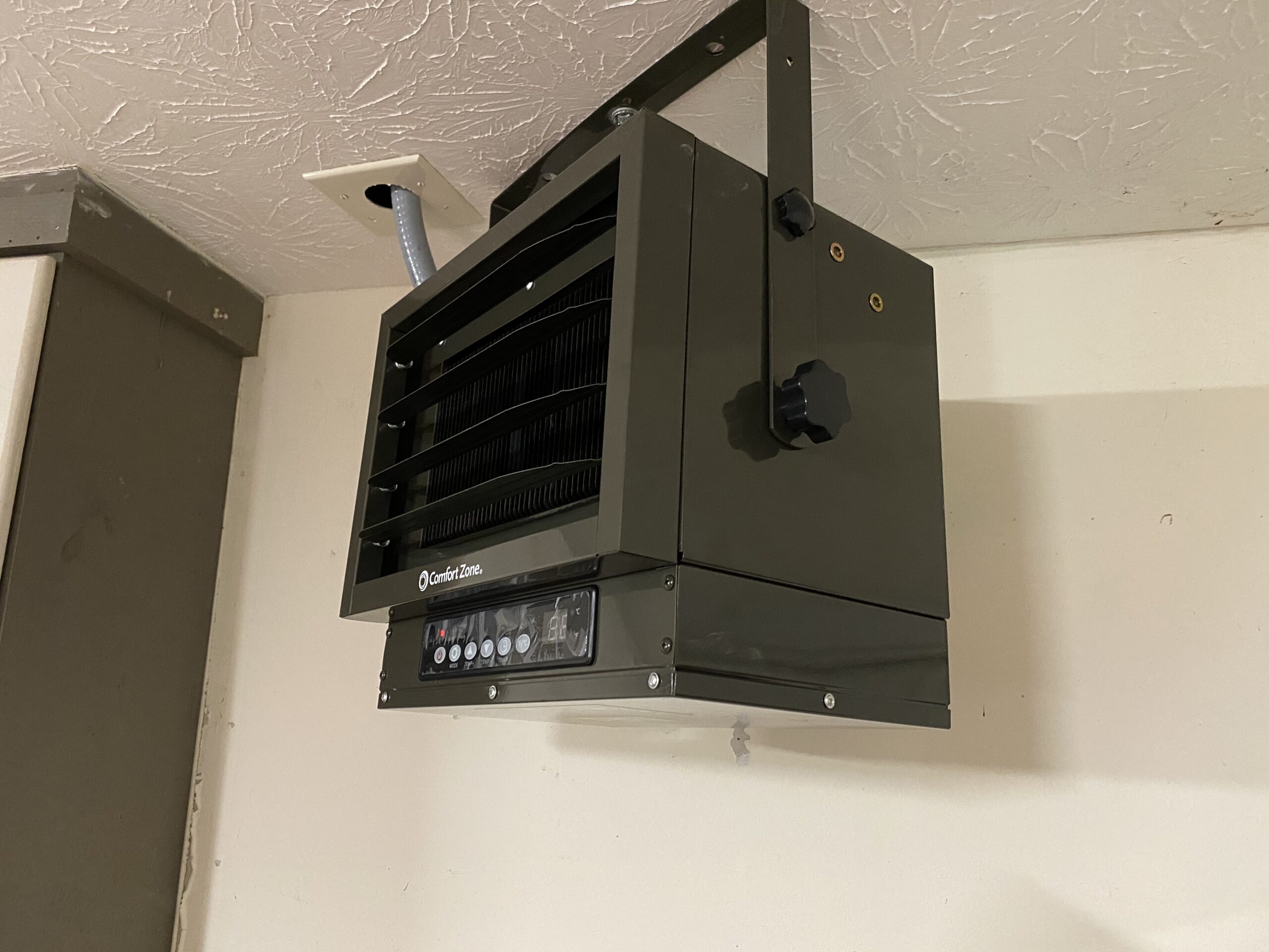 Comfort Zone 7500W Hard-Wired Garage Heater - Industrial & Commercial Ceiling Mount, 240V Fan-Forced with Remote, Digital Thermostat, Timer, 2 Heat Settings, Overheat Protection customer photo 2