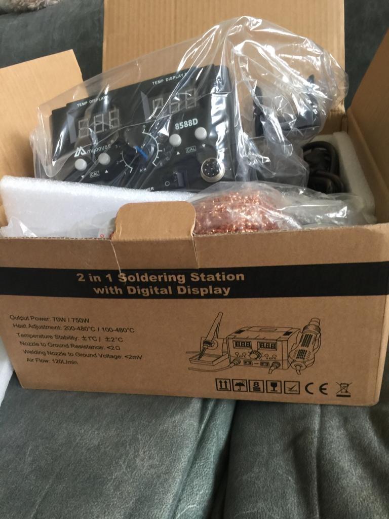 2 IN 1 750W LED Digital Soldering Station Hot Air Gun Rework Station Electric Soldering Iron For Phone PCB IC SMD BGA Welding SET 110V (8588D SET1) customer photo 1