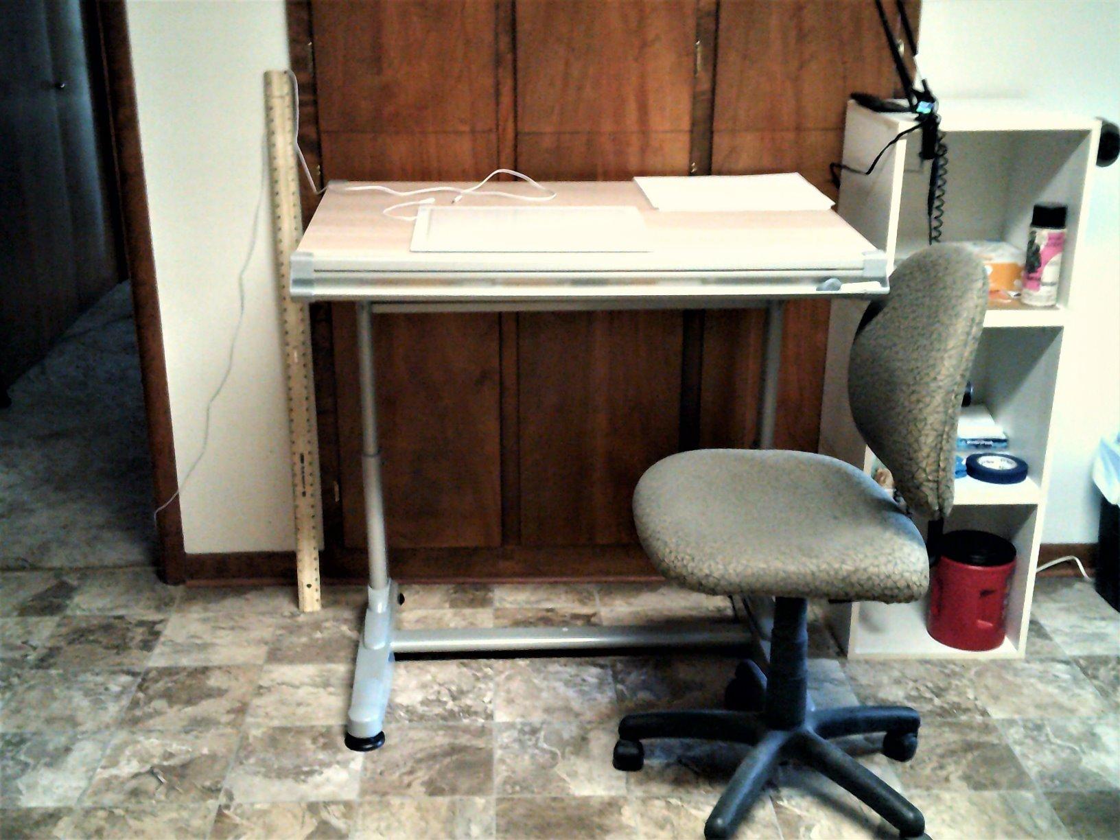Stand Up Desk Store Adjustable Height and Angle Drafting Table Drawing Desk with Large Surface (Black Frame/Black Top, 40 W X 26 D) customer photo 1