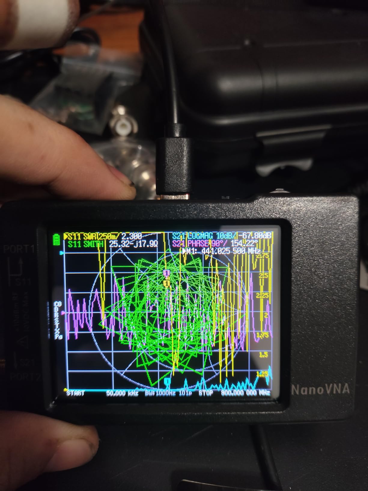 [Upgraded] AURSINC NanoVNA-H Vector Network Analyzer 9KHz-1.5GHz Latest HW V3.7 HF VHF UHF Antenna Analyzer, Measuring S Parameters, SWR, Phase, Delay, Smith Chart customer photo 1