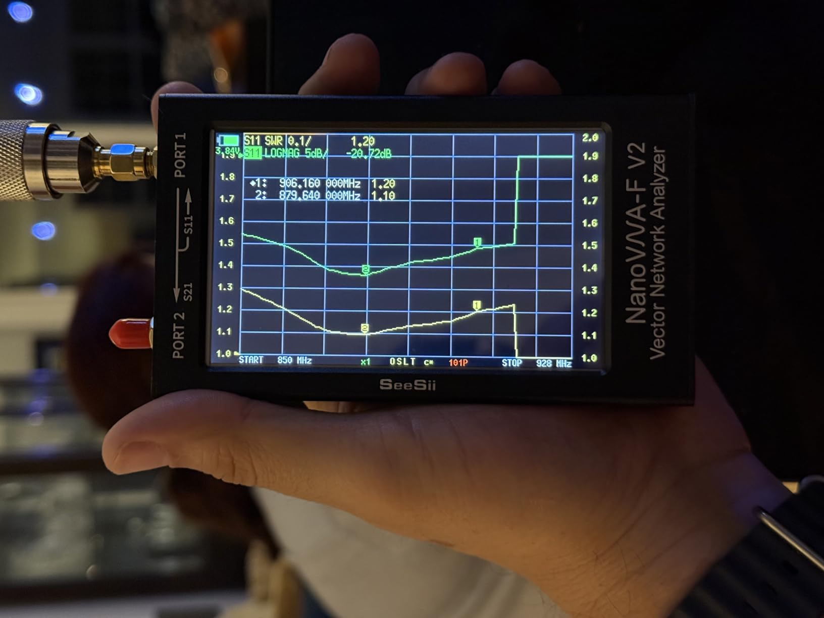 Upgraded NanoVNA-F V2 Vector Network Analyzer 50kHz-3000MHz HF VHF UHF VNA Antenna Analyzer 4.3 inch with 5000mAh, Measuring S-Parameter Voltage SWR, Phase, delay, Smith Chart customer photo 1