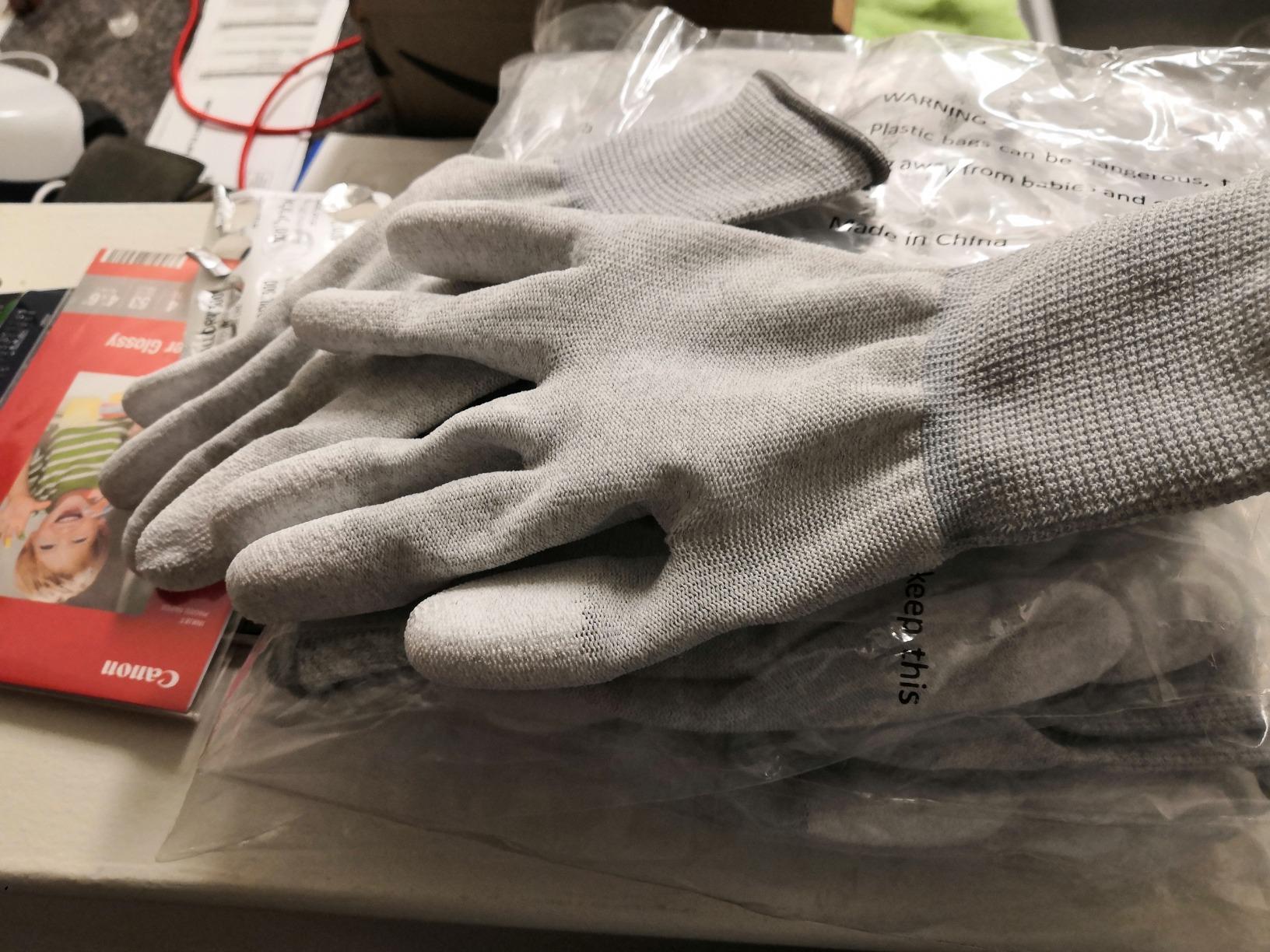 VIPER 10 Pairs Anti Static Gloves, Coated Fingertip Grey Carbon Fibers,13G ESD Safety Work Gloves customer photo 2
