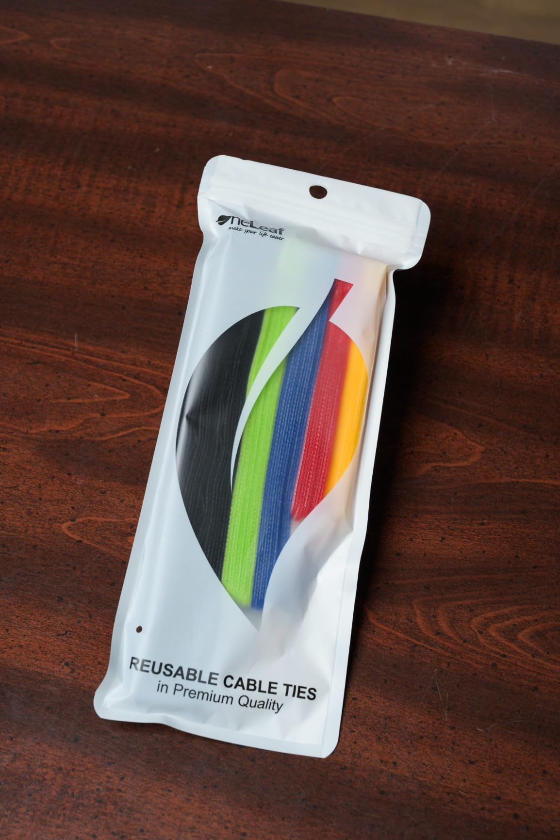 OneLeaf 60 Pcs Reusable Fastening Cable Ties with Hook and Loop, Multi-Purpose Cable Straps Wire Ties Cable Management, Adjustable Cord organizer Ties for Computer/TV/Electronics, 3 Sizes and 5 Colors customer photo 2