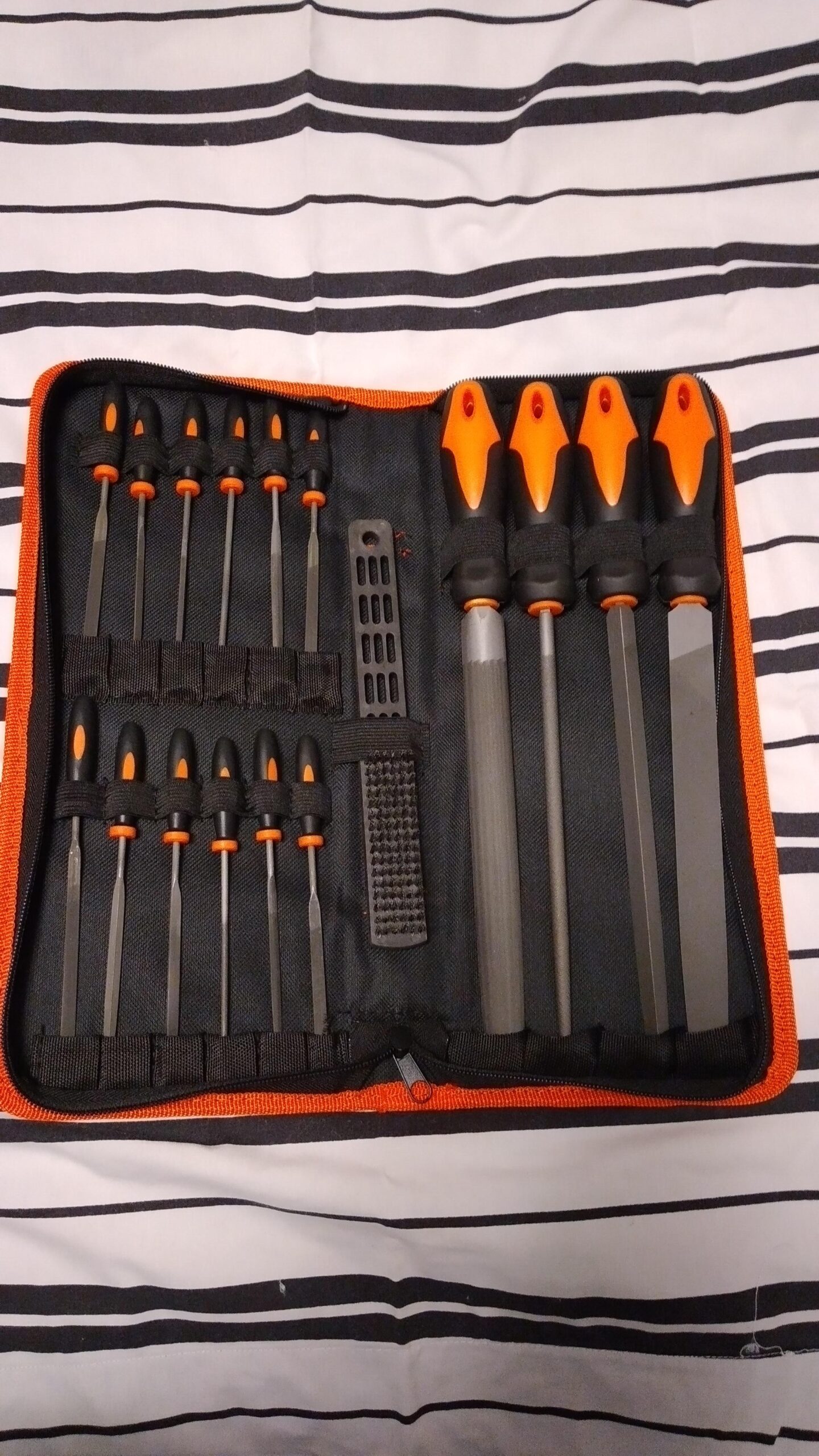 17Pcs File Tool Set with Carry Case,Premium Grade T12 Drop Forged Alloy Steel, Precision Flat/Triangle/Half-round/Round Large File and 12pcs Needle Files/1 brush customer photo 2