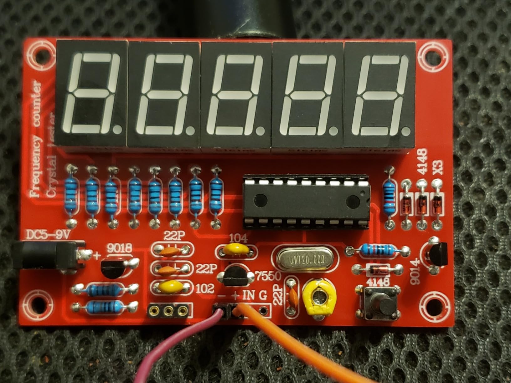 Crystal Oscillator Frequency Counter Tester Meter, DIY 1Hz-50MHz Frequency Indicator Crystal Oscillator Tester Module Kit with 5 Digits Digital Tube Display Red customer photo 1