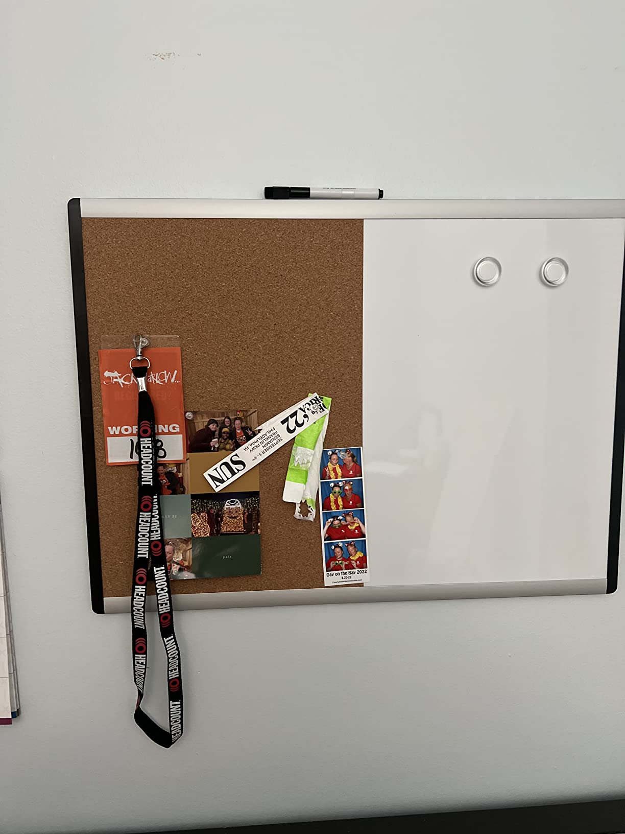 Amazon Basics Magnetic Dry Erase Whiteboard & Cork Board Combo, Wall Mounted, 36