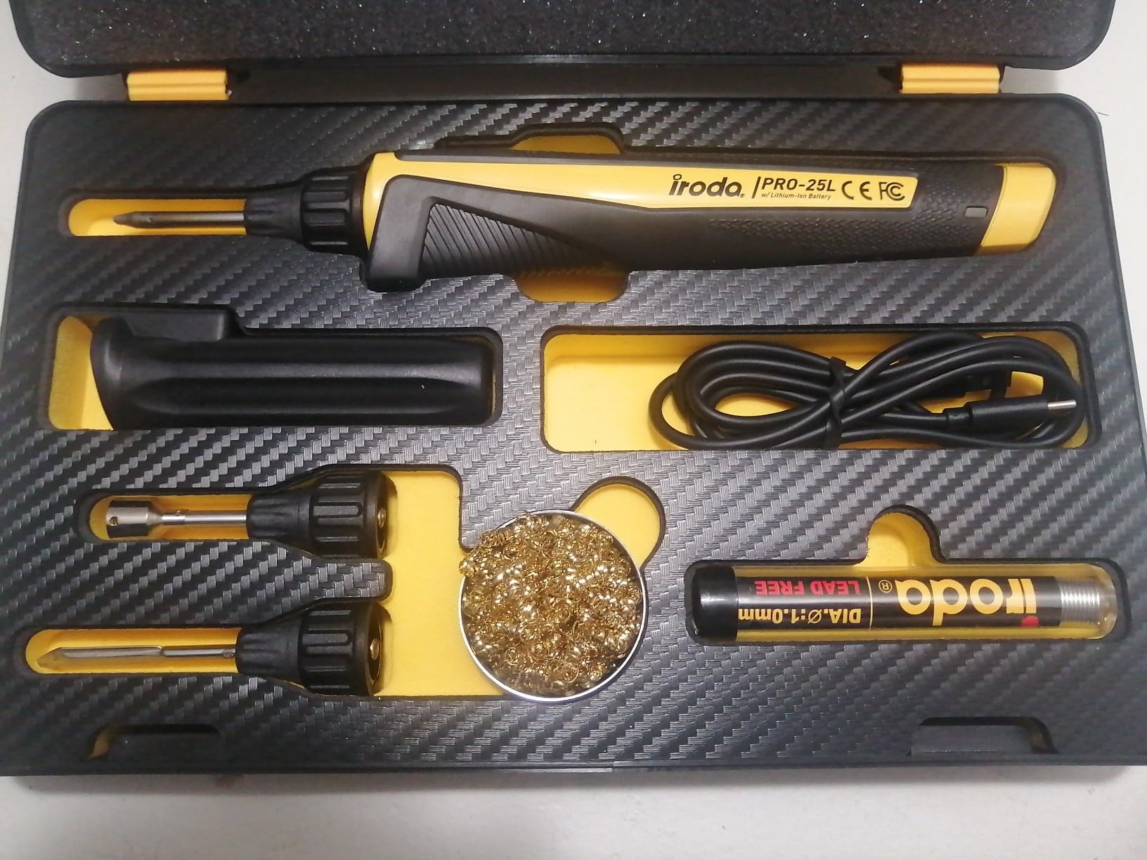 Iroda SolderPro 25LK Battery Soldering Iron Kit, Pro Grade 30W Type C USB Rechargeable Soldering Iron | 3200mAh Japanese Battery | LED Spotlight, With 3 Tips & Case customer photo 2